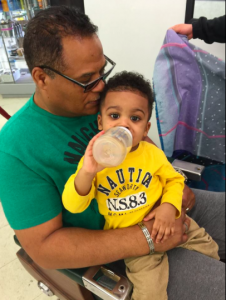 Daddy quality time at the barbershop with #2. (photo: D. Allen)